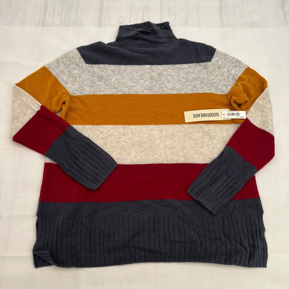 Goodthreads Women's Mid-Gauge Stretch Funnel Neck Multicolor Sweater Size L - Picture 3 of 10